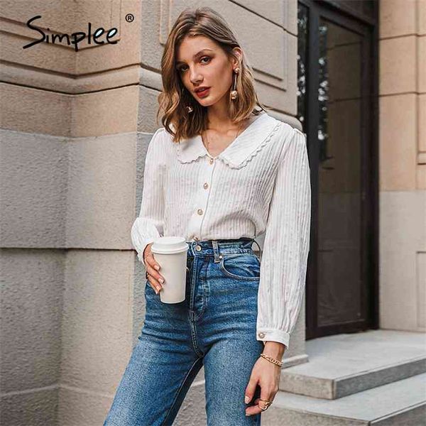 simplee elegant white autumn winter women blouse vintage doll collar long sleeve female shirt new fashion pocket blouse 210401
simplee elegant white autumn winter women blouse vintage doll collar long sleeve female shirt new fashion pocket blouse 210401