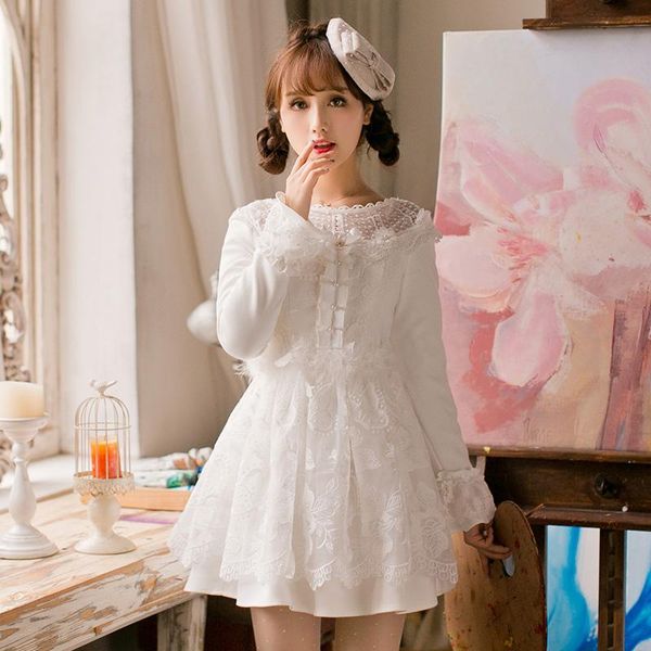 casual dresses princess sweet lolita white dress candy rain nail bead decoration a-line round collar lace embroidery japanese design c16cd62, Black;gray
casual dresses princess sweet lolita white dress candy rain nail bead decoration a-line round collar lace embroidery japanese design c16cd62, Black;gray