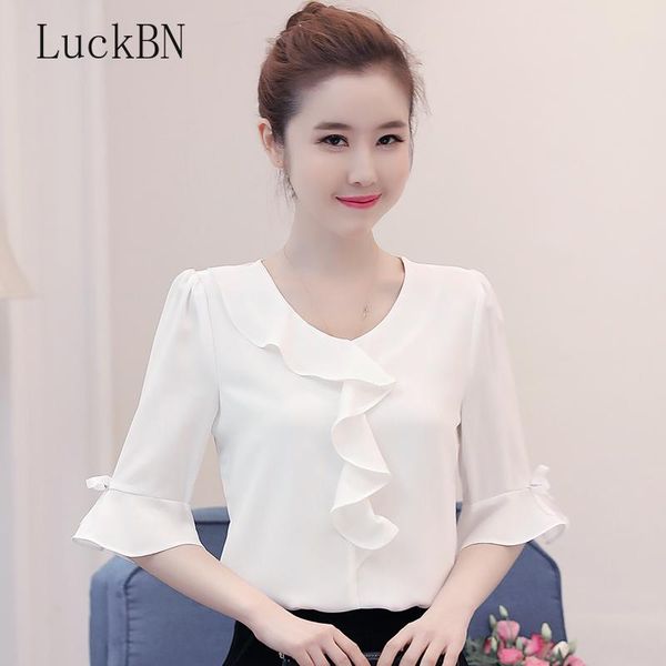 women's blouses & shirts summer v-neck short sleeve chiffon woman 2021 office lady shirt plus size orange red ruffle ladies blusas, White
women's blouses & shirts summer v-neck short sleeve chiffon woman 2021 office lady shirt plus size orange red ruffle ladies blusas, White