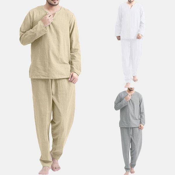 men's sleepwear 2021 spring men pajamas long sleeve male pajama set cotton linen solid for suit homewear 3xl #t3g, Black;brown
men's sleepwear 2021 spring men pajamas long sleeve male pajama set cotton linen solid for suit homewear 3xl #t3g, Black;brown