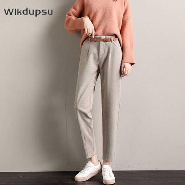 autumn winter casual woolen pants female high waist women fashion korean solid formal elegant trousers harem belt women's & capris, Black;white
autumn winter casual woolen pants female high waist women fashion korean solid formal elegant trousers harem belt women's & capris, Black;white