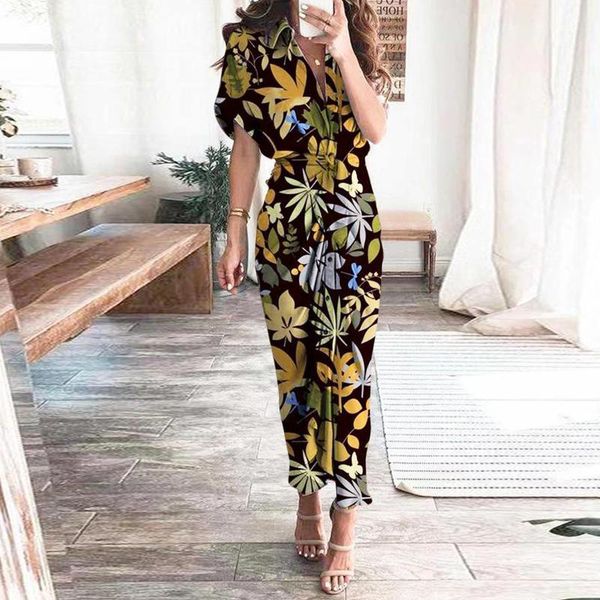 casual dresses leaves printed dress women turn down collar drawstring folds robe longue short sleeve vestidos elegantes para mujer, Black;gray
casual dresses leaves printed dress women turn down collar drawstring folds robe longue short sleeve vestidos elegantes para mujer, Black;gray
