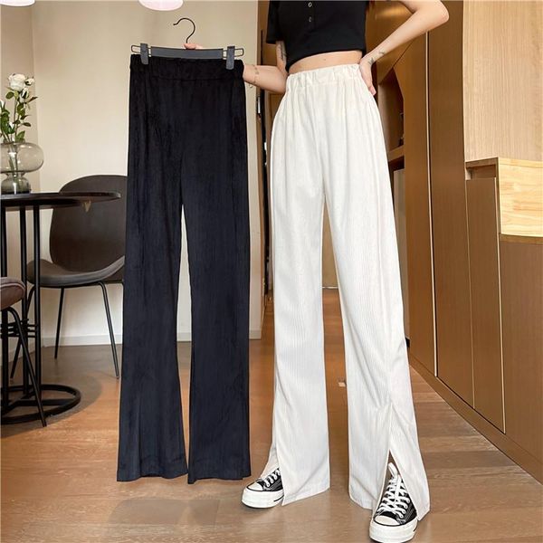 women's pants & capris 7 sizes s-2xl full length casual loose corduroy elastic waist solid pleated straight women wide leg, Black;white
women's pants & capris 7 sizes s-2xl full length casual loose corduroy elastic waist solid pleated straight women wide leg, Black;white