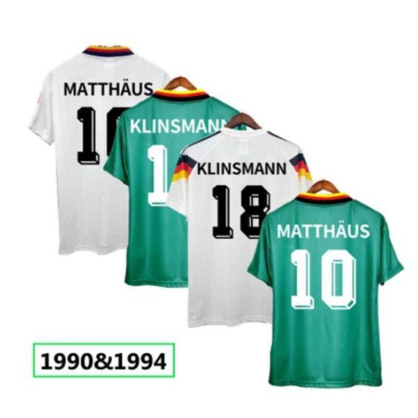 1990 1994 Retro Jersey Home and Away KLINSMANN 18 MATTHAUS 10 Green, Blue White Football Short-Sleeved Shirt, No name no number
1990 1994 Retro Jersey Home and Away KLINSMANN 18 MATTHAUS 10 Green, Blue White Football Short-Sleeved Shirt, No name no number
