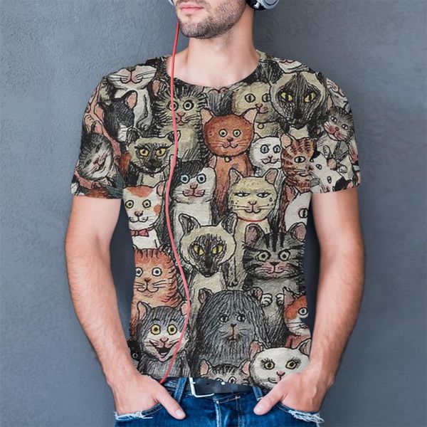 men's t-shirts breathable and quick-drying loose t-shirt 3d printing funny hip hop cat short sleeve fashion oversized, White;black
men's t-shirts breathable and quick-drying loose t-shirt 3d printing funny hip hop cat short sleeve fashion oversized, White;black