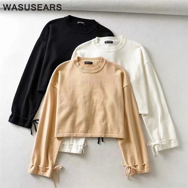 women's sweaters womens fall fashion 2021 long sleeve crop knitted sweater lace up o neck oversize casual female white black
women's sweaters womens fall fashion 2021 long sleeve crop knitted sweater lace up o neck oversize casual female white black