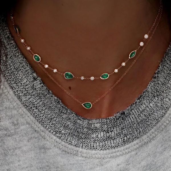 pendant necklaces boho fashion green water drop stone for women vintage gold necklace multilayer female jewelry wedding gift, Silver
pendant necklaces boho fashion green water drop stone for women vintage gold necklace multilayer female jewelry wedding gift, Silver