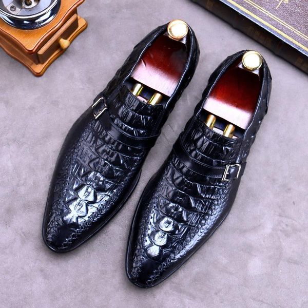 dress shoes leather men business british soft summer autumn breathable single mature mens crocodile pattern, Black 
dress shoes leather men business british soft summer autumn breathable single mature mens crocodile pattern, Black
