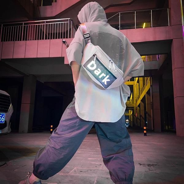 solid color personality hip-hop tide brand reflective chest bag male couple messenger backpack sports waist fashion bags
solid color personality hip-hop tide brand reflective chest bag male couple messenger backpack sports waist fashion bags