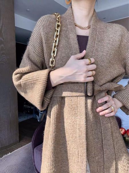 women's knits & tees 2021 autumn sweater coat loose outer wear temperament mid-length knitted cardigan woman winter jacket, White
women's knits & tees 2021 autumn sweater coat loose outer wear temperament mid-length knitted cardigan woman winter jacket, White