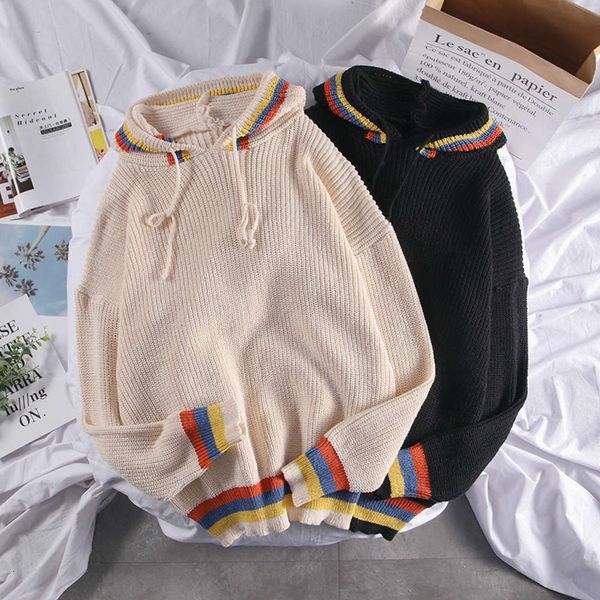 men's sweaters sweatshirt winter for boys' loose lazy style of knitwear trend korean hooded and thickened coat j59g, White;black
men's sweaters sweatshirt winter for boys' loose lazy style of knitwear trend korean hooded and thickened coat j59g, White;black