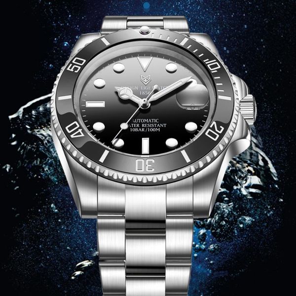 green water ghost waterproof watch men diamond mechanical watches luminous 316l stainless steel clock nh35 sports watch+box wristwatches, Slivery;brown
green water ghost waterproof watch men diamond mechanical watches luminous 316l stainless steel clock nh35 sports watch+box wristwatches, Slivery;brown