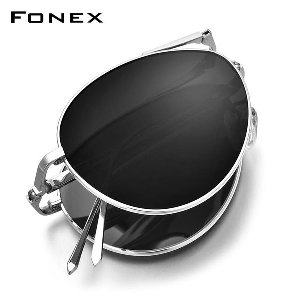 sunglasses fonex pure titanium polarized men folding classic aviation sun glasses for aviador male shades 838, White;black
sunglasses fonex pure titanium polarized men folding classic aviation sun glasses for aviador male shades 838, White;black