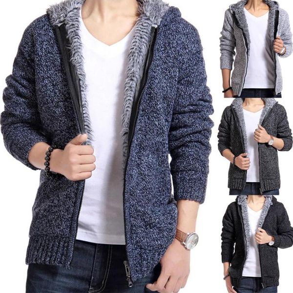 men's sweaters knitting thick hoodie zip hooded autumn winter warm cashmere wool zipper pullover, White;black
men's sweaters knitting thick hoodie zip hooded autumn winter warm cashmere wool zipper pullover, White;black