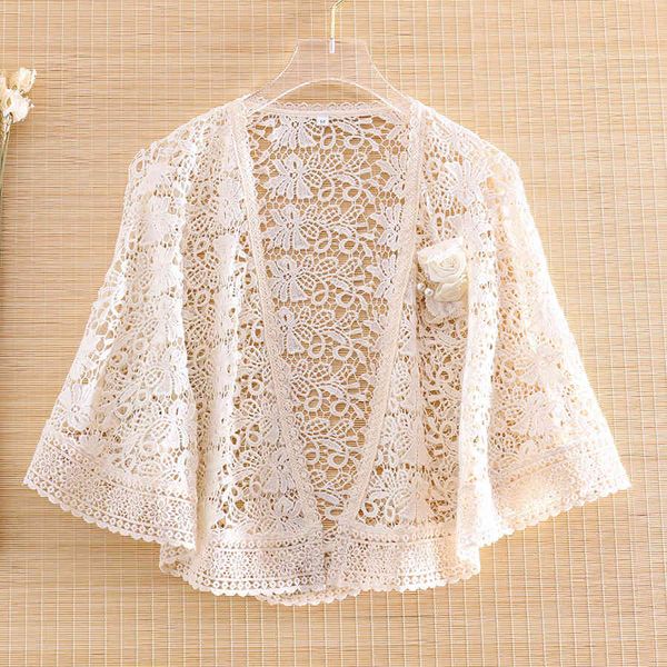 dress high-end spring and summer hollow out lace cape elegant lady loose white jacket coat for women s-l, Black;gray
dress high-end spring and summer hollow out lace cape elegant lady loose white jacket coat for women s-l, Black;gray