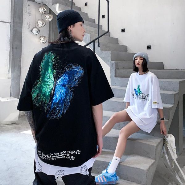 men's t-shirts gtdom 2021 summer dark butterfly print short sleeve t-shirt for men and women dress ins loose oversize half, White;black
men's t-shirts gtdom 2021 summer dark butterfly print short sleeve t-shirt for men and women dress ins loose oversize half, White;black