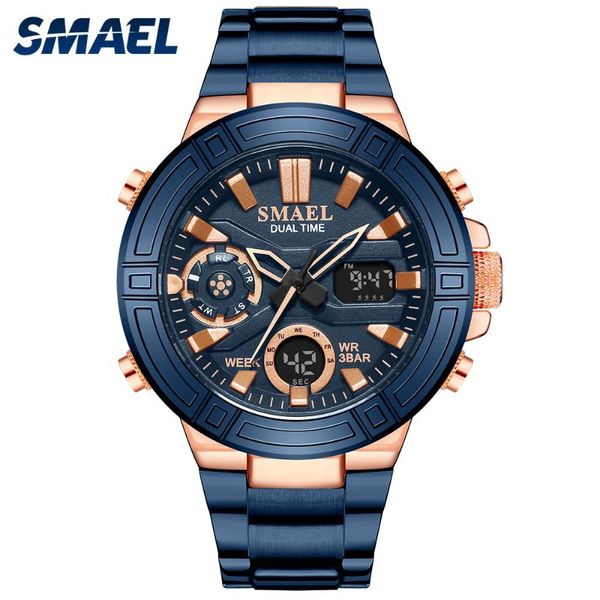 wristwatches smael luxury watch for men quartz chronograph sport waterproof man watches military fashion stainless steel wristwatch clock, Slivery;brown
wristwatches smael luxury watch for men quartz chronograph sport waterproof man watches military fashion stainless steel wristwatch clock, Slivery;brown