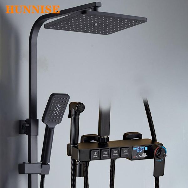 thermostatic shower set , black bronze digital bathroom system of brass bathtub faucet, intelligent bath sets
thermostatic shower set , black bronze digital bathroom system of brass bathtub faucet, intelligent bath sets