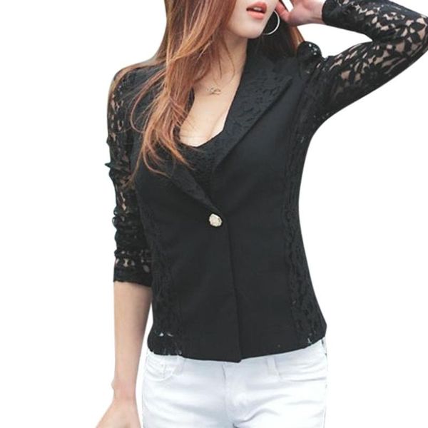 women's suits & blazers mrwonder women elegant slim coat lace stitching suit jacket, White;black
women's suits & blazers mrwonder women elegant slim coat lace stitching suit jacket, White;black