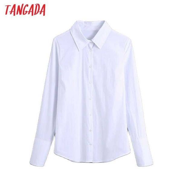 tangada women white classic shirt turn down collar long sleeve chic female casual blusas be117 210609
tangada women white classic shirt turn down collar long sleeve chic female casual blusas be117 210609