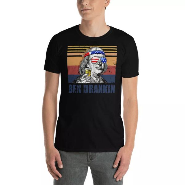 vintage retro ben drankin american flag benjamin franklin drinking july 4 shirt, White;black
vintage retro ben drankin american flag benjamin franklin drinking july 4 shirt, White;black