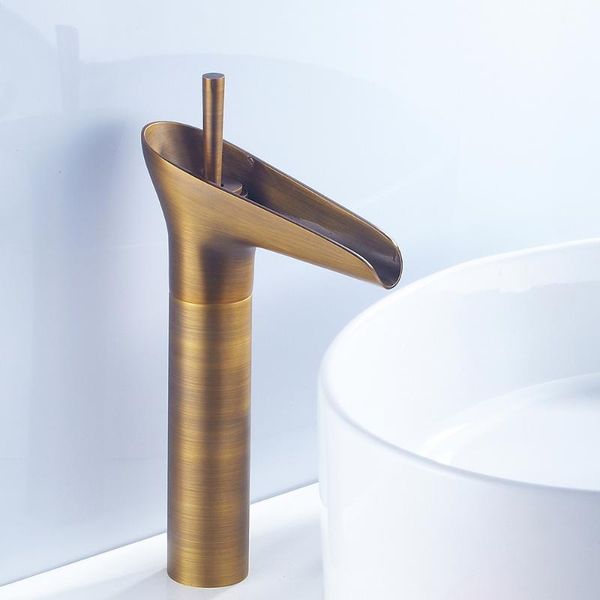 bathroom sink faucets waterfall-style high and cold water faucet basin antique brass deck installation
bathroom sink faucets waterfall-style high and cold water faucet basin antique brass deck installation