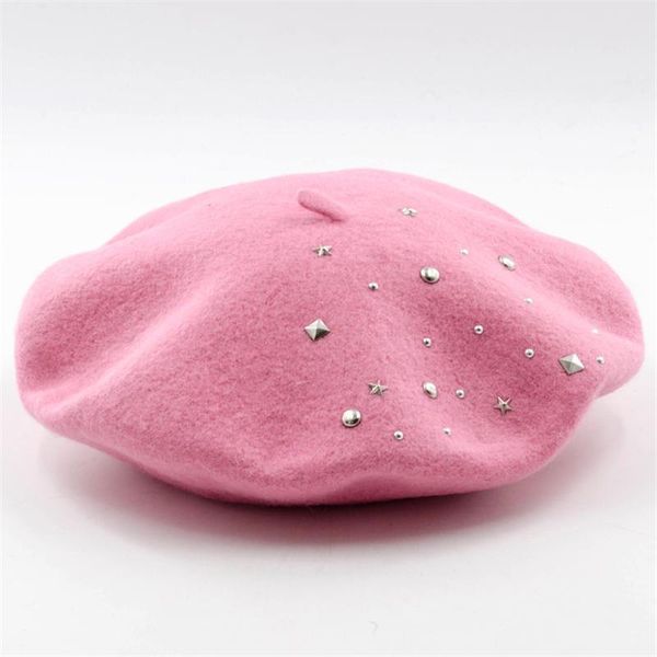 berets jiexijie winter hats wool mina models riveted pink beret ladies painter hat rivet round cap gorros for women's, Blue;gray
berets jiexijie winter hats wool mina models riveted pink beret ladies painter hat rivet round cap gorros for women's, Blue;gray