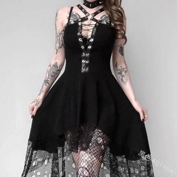 casual dresses gothic dress retro black lace sling sleeveless v-neck knee-length cool girl slim fit cosplay costume plus size, Black;gray
casual dresses gothic dress retro black lace sling sleeveless v-neck knee-length cool girl slim fit cosplay costume plus size, Black;gray