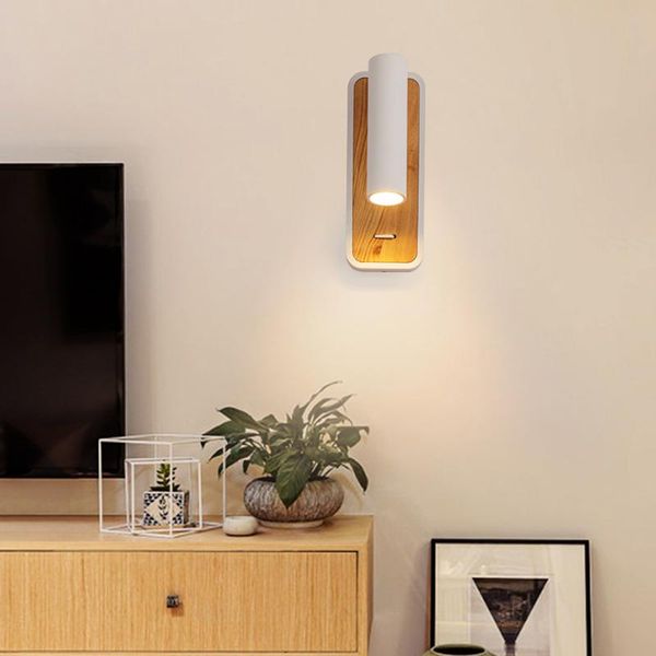 wall lamps 3w led bedroom reading lamp mount fixture headboard light wood grain switch