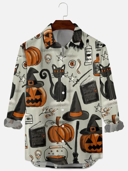 men's casual shirts 2021 11 halloween striped pattern digital printing loose large button long sleeve cardigan shirt, White;black
men's casual shirts 2021 11 halloween striped pattern digital printing loose large button long sleeve cardigan shirt, White;black