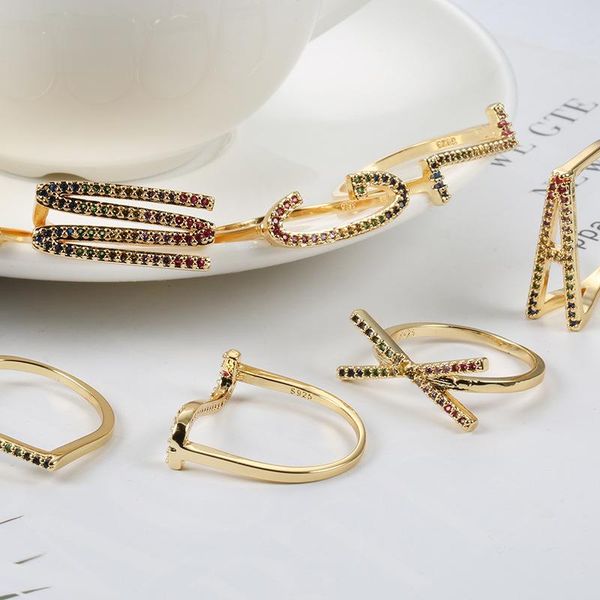 fancy wholesale colorful zircon rainbow a-z 26 alphabet letter rings 18k gold plated for women men can be combined cluster, Golden;silver
fancy wholesale colorful zircon rainbow a-z 26 alphabet letter rings 18k gold plated for women men can be combined cluster, Golden;silver