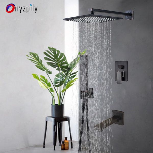 onyzpily black shower faucets set 12" concealed brass rainfall head single handle mixer tap bathroom ru warehouse sets
onyzpily black shower faucets set 12" concealed brass rainfall head single handle mixer tap bathroom ru warehouse sets