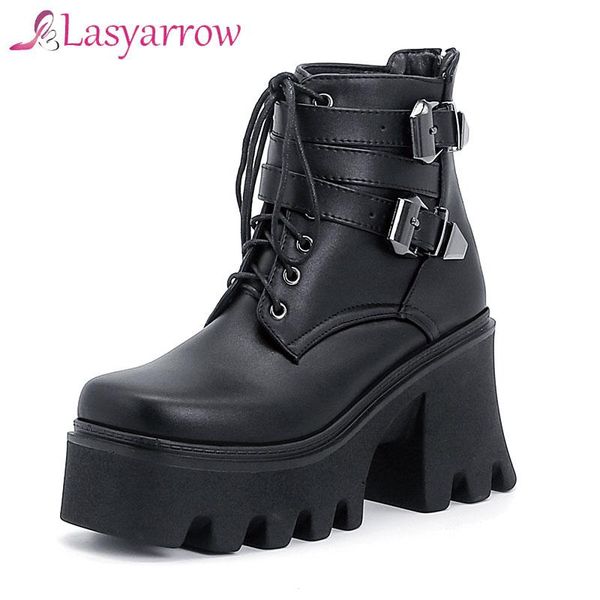 boots lasyarrow double metal belt buckle punk style street trend women's neutral short plush ankle, Black
boots lasyarrow double metal belt buckle punk style street trend women's neutral short plush ankle, Black