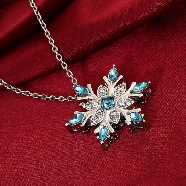 pendant necklaces blue crystals snowflake fashion necklace collarbone chain gift for women, Silver
pendant necklaces blue crystals snowflake fashion necklace collarbone chain gift for women, Silver