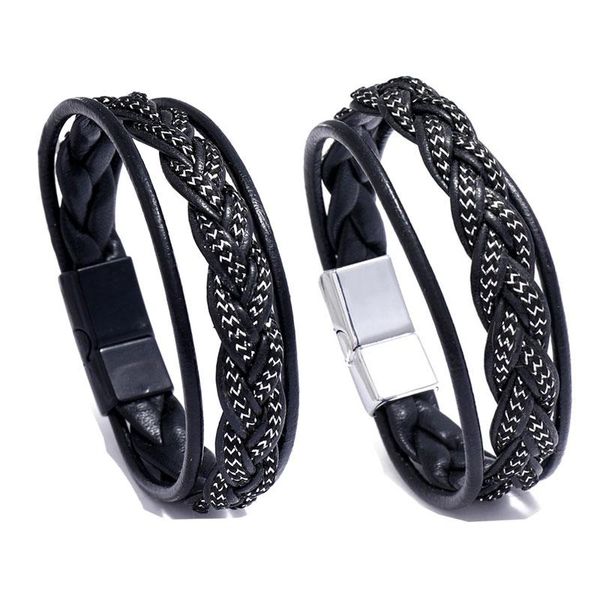 tennis braided leather bracelet for men snake pattern wrap bangle alloy magnetic clasp wristband mens hand jewelry accessories, Golden;silver
tennis braided leather bracelet for men snake pattern wrap bangle alloy magnetic clasp wristband mens hand jewelry accessories, Golden;silver