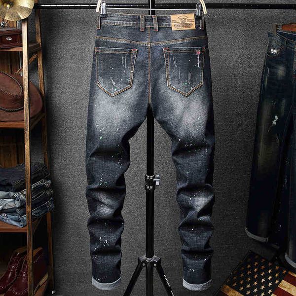 men's jeans jeans men streetwear ripped ink printed stretch slim fit beggarjeans hip hop man knee holes cotton casual joggers denim tro, Blue
men's jeans jeans men streetwear ripped ink printed stretch slim fit beggarjeans hip hop man knee holes cotton casual joggers denim tro, Blue