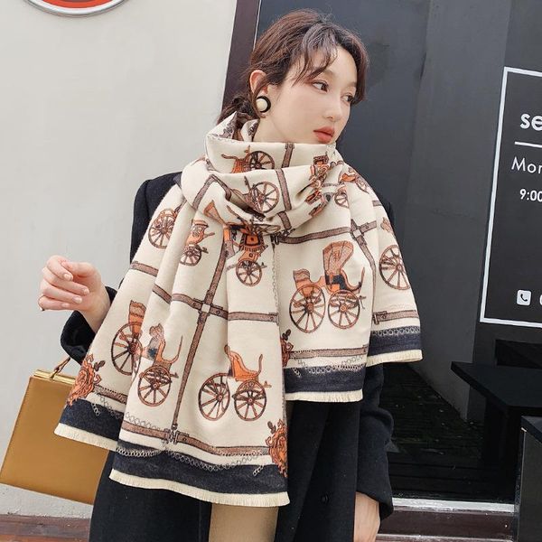 scarves 2021 cashmere winter warm scarf female korean long shawl carriage chain thick, Blue;gray
scarves 2021 cashmere winter warm scarf female korean long shawl carriage chain thick, Blue;gray