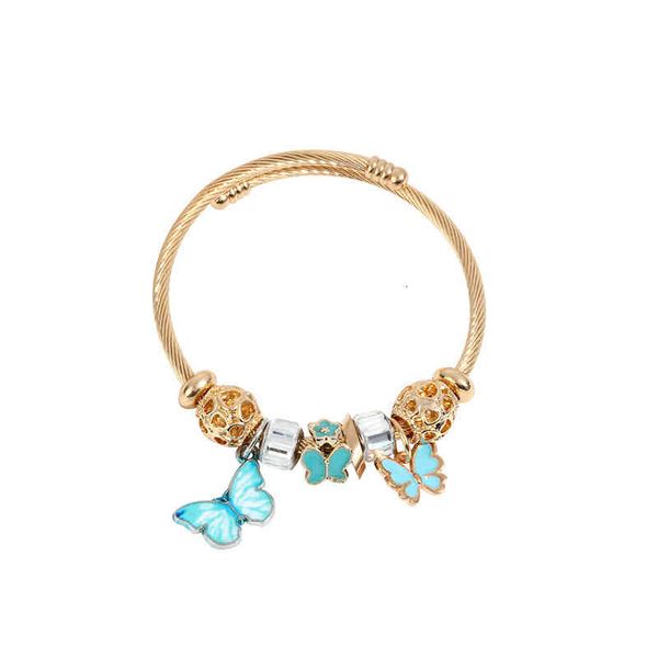 hand catenary korean version east gate alloy bracelet net red personalized beaded butterfly pendant creative small fresh and fashionable, Golden;silver 
hand catenary korean version east gate alloy bracelet net red personalized beaded butterfly pendant creative small fresh and fashionable, Golden;silver