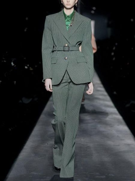 women's suits & blazers socialite suit temperament ringer plaid turtleneck high-waisted trousers retro style green women, White;black
women's suits & blazers socialite suit temperament ringer plaid turtleneck high-waisted trousers retro style green women, White;black