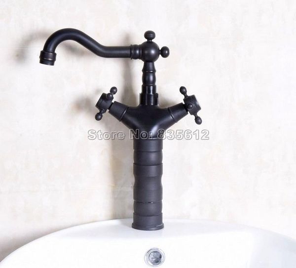 bathroom sink faucets black oil rubbed bronze dual handles basin faucet mixer tap swivel spout deck mounted wnf138
bathroom sink faucets black oil rubbed bronze dual handles basin faucet mixer tap swivel spout deck mounted wnf138