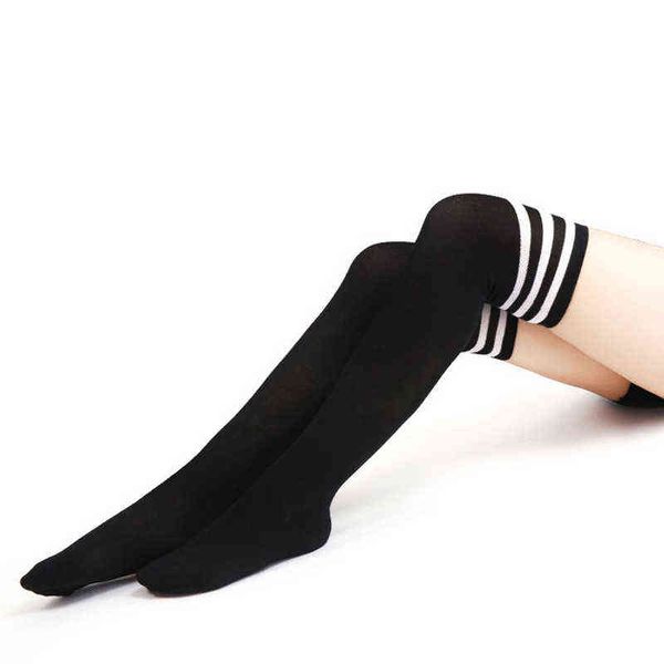fashion college wind cotton black white striped student socks over knee (so03) y1130
fashion college wind cotton black white striped student socks over knee (so03) y1130