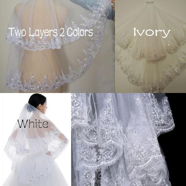 bridal veils wedding accessories veil two layers white/ivory accesories edge with comb, Black
bridal veils wedding accessories veil two layers white/ivory accesories edge with comb, Black
