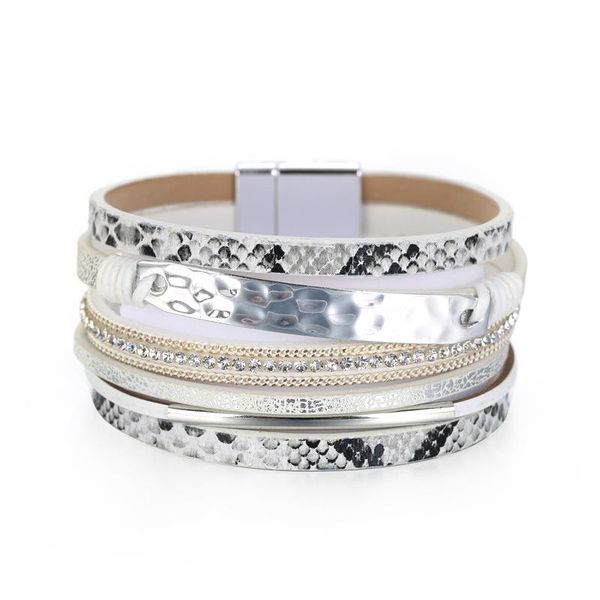 bangle 2021 style bohemian pu bracelet for women wide side chain magnetic buckle leather wholesale, Black
bangle 2021 style bohemian pu bracelet for women wide side chain magnetic buckle leather wholesale, Black
