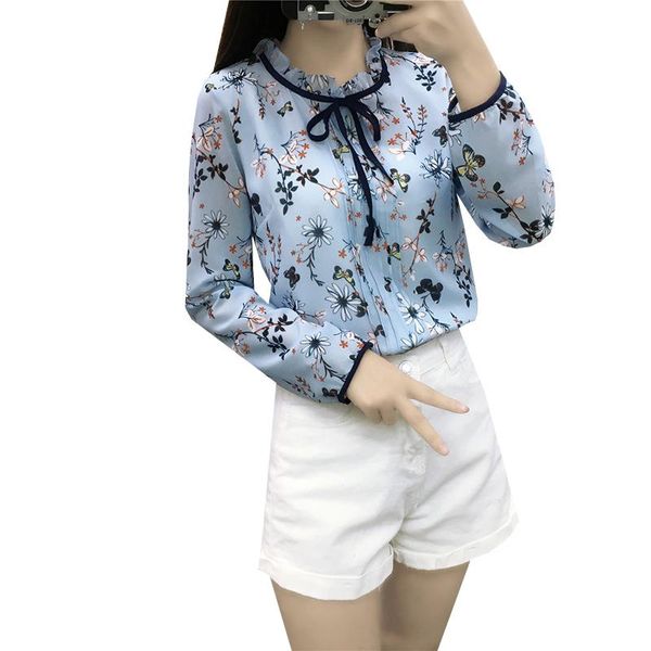 women's blouses & shirts 2021 floral print chiffon blouse summer autumn women casual loose lace up elegant slim bottoming shirt sf233, White
women's blouses & shirts 2021 floral print chiffon blouse summer autumn women casual loose lace up elegant slim bottoming shirt sf233, White
