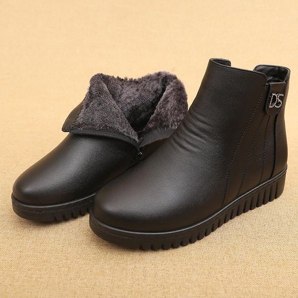 boots women winter fashion leather waterproof casual women's non-slip warm soft outdoor flat ankle grandmother snow, Black
boots women winter fashion leather waterproof casual women's non-slip warm soft outdoor flat ankle grandmother snow, Black