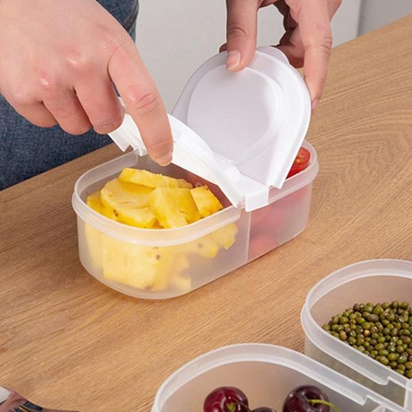 storage bottles & jars 2 grids plastic food box with buckle lid container portable refrigerator for kitchen sealed
storage bottles & jars 2 grids plastic food box with buckle lid container portable refrigerator for kitchen sealed