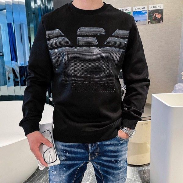 men's hoodies & sweatshirts high-end fashion winter self-cultivation heavy industry shining diamond hoodie classic round neck business, Black
men's hoodies & sweatshirts high-end fashion winter self-cultivation heavy industry shining diamond hoodie classic round neck business, Black