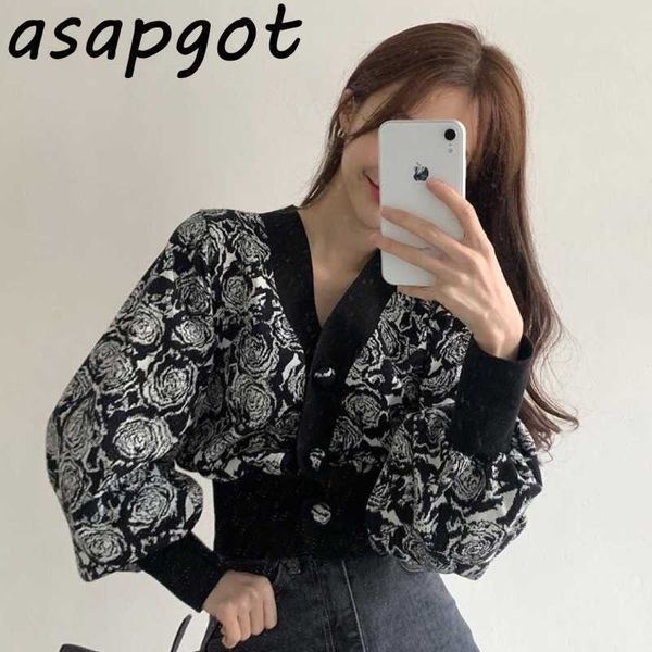 autumn style chic retro rose flower printed single breasted lantern sleeve cardigan knitted long sleeve sweater women 210610, White
autumn style chic retro rose flower printed single breasted lantern sleeve cardigan knitted long sleeve sweater women 210610, White