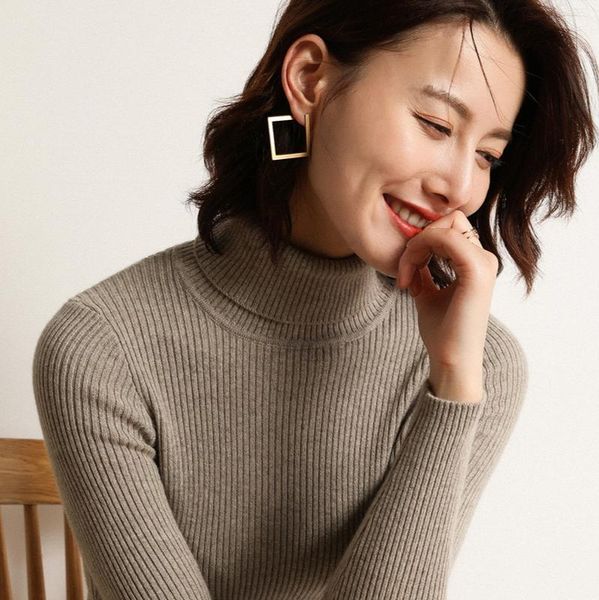 women's sweaters 2021 thick solid-color high-necked sweater autumn/winter knitted girl oversized korean woman, White;black
women's sweaters 2021 thick solid-color high-necked sweater autumn/winter knitted girl oversized korean woman, White;black
