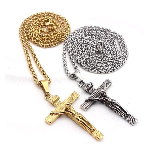 Men Chain Christian Jewelry Gifts Vintage Cross INRI Crucifix Jesus Piece Pendant & Necklace Gold Color Stainless Steel Necklaces, Silver
Men Chain Christian Jewelry Gifts Vintage Cross INRI Crucifix Jesus Piece Pendant & Necklace Gold Color Stainless Steel Necklaces, Silver